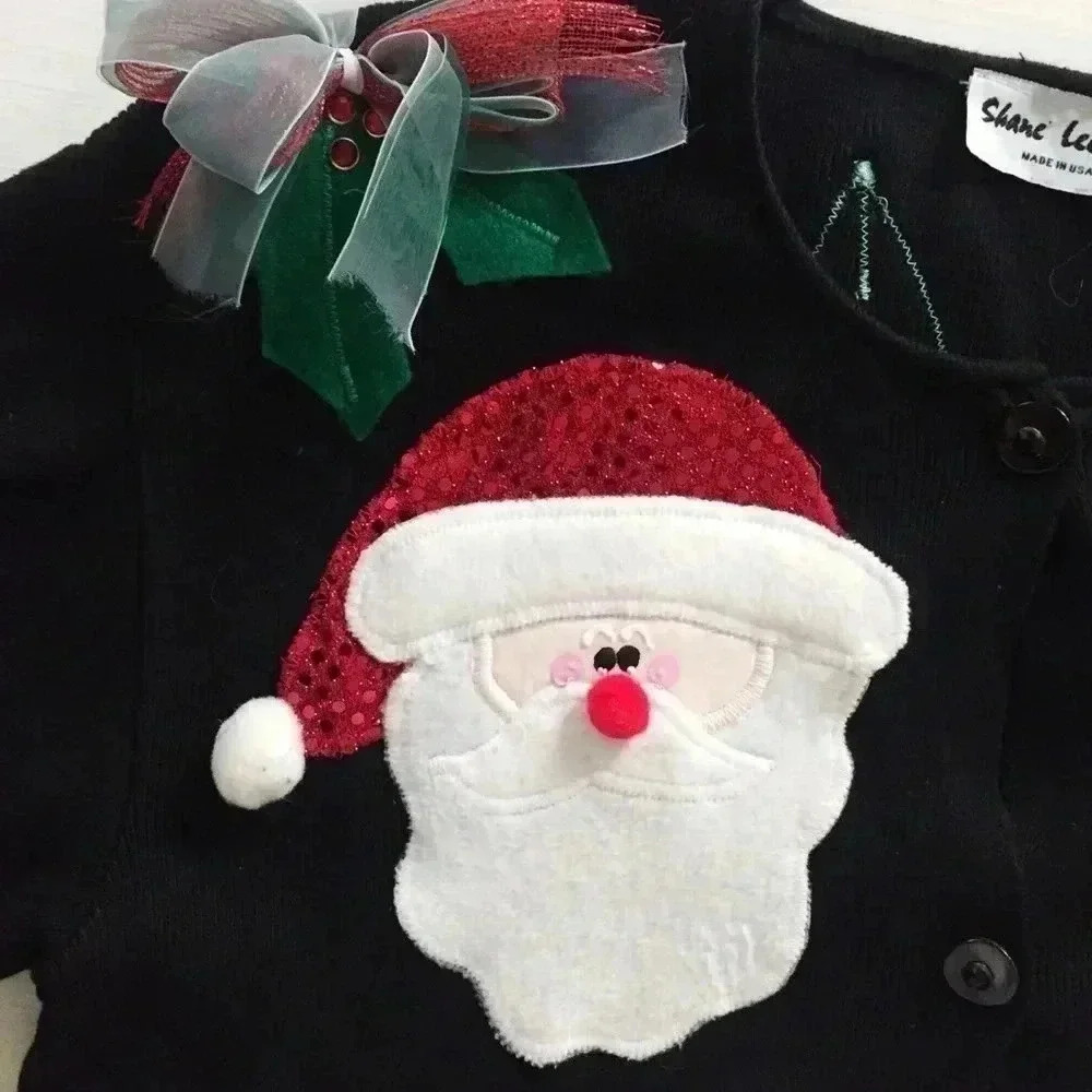Shane Lee Inc. Ugly Christmas Santa Sequin Sweater - Picture 6 of 8